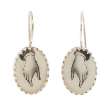 Anzu: Victoria Earhangers, Sterling Silver, Hand Motif