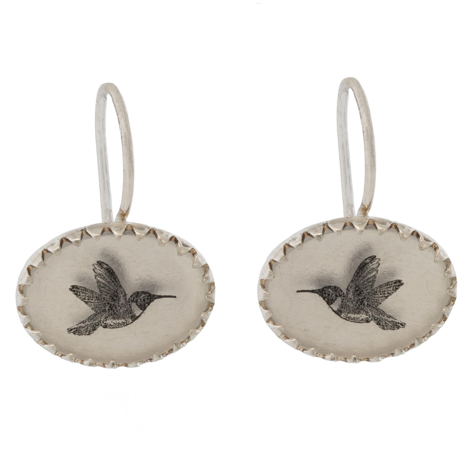 Anzu: Victoria Earhangers, Sterling Silver, Hummingbird Motif