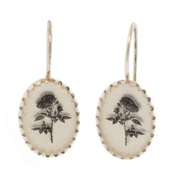 Anzu: Victoria Earhangers, Sterling Silver, Rose Motif