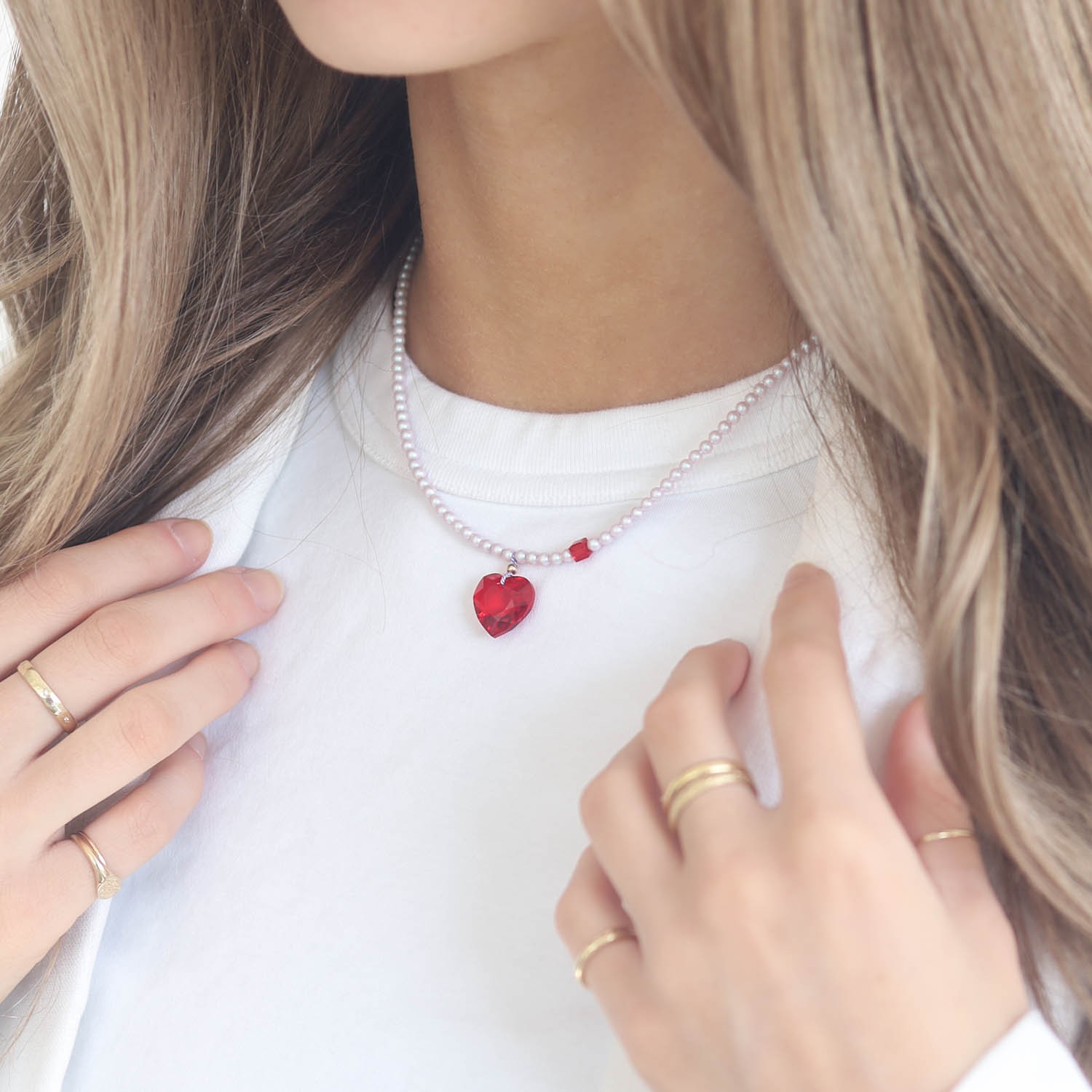 Abacus Row: Big Heart Necklace, Amour - Adjustable