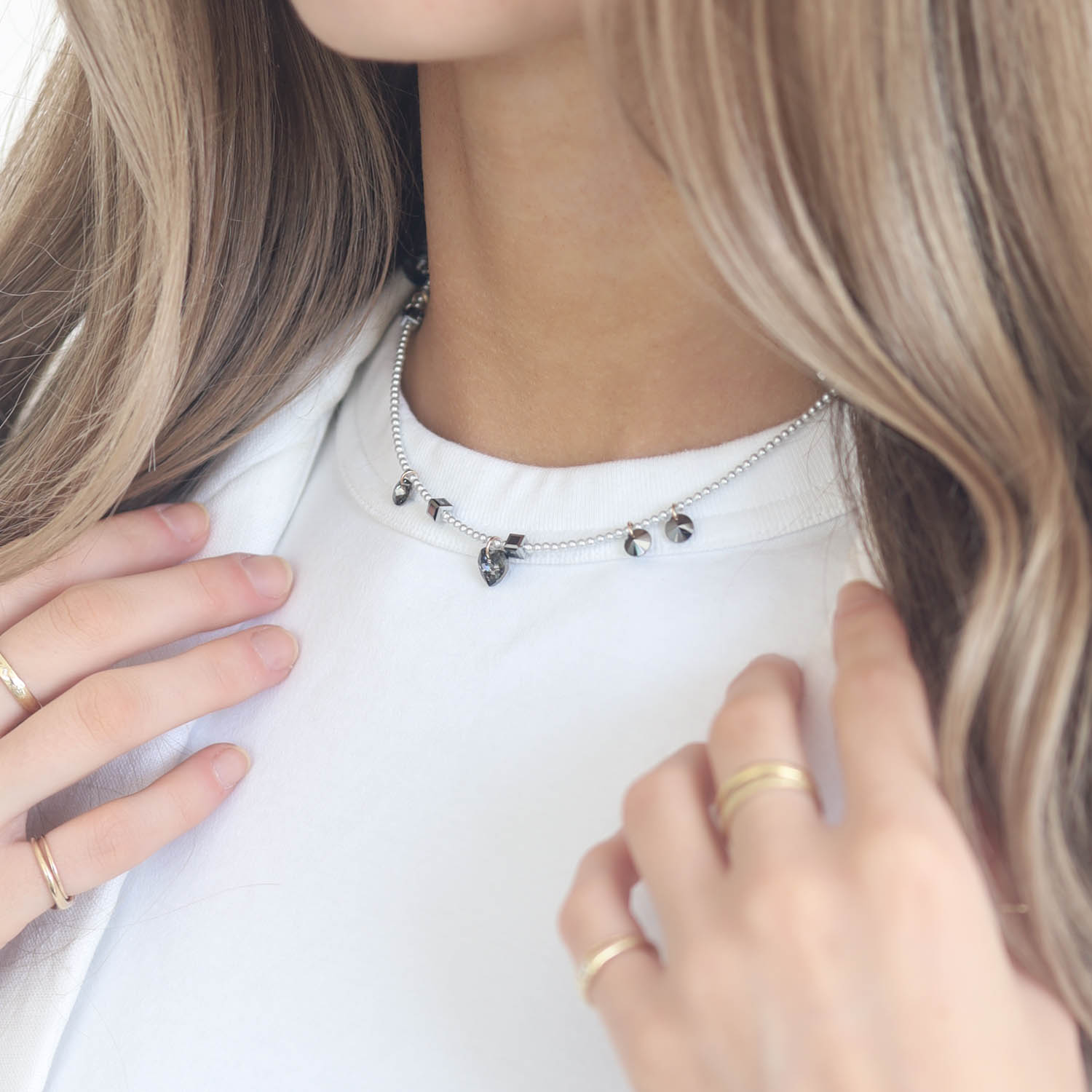 Abacus Row: Confetti Necklace, Moonstruck