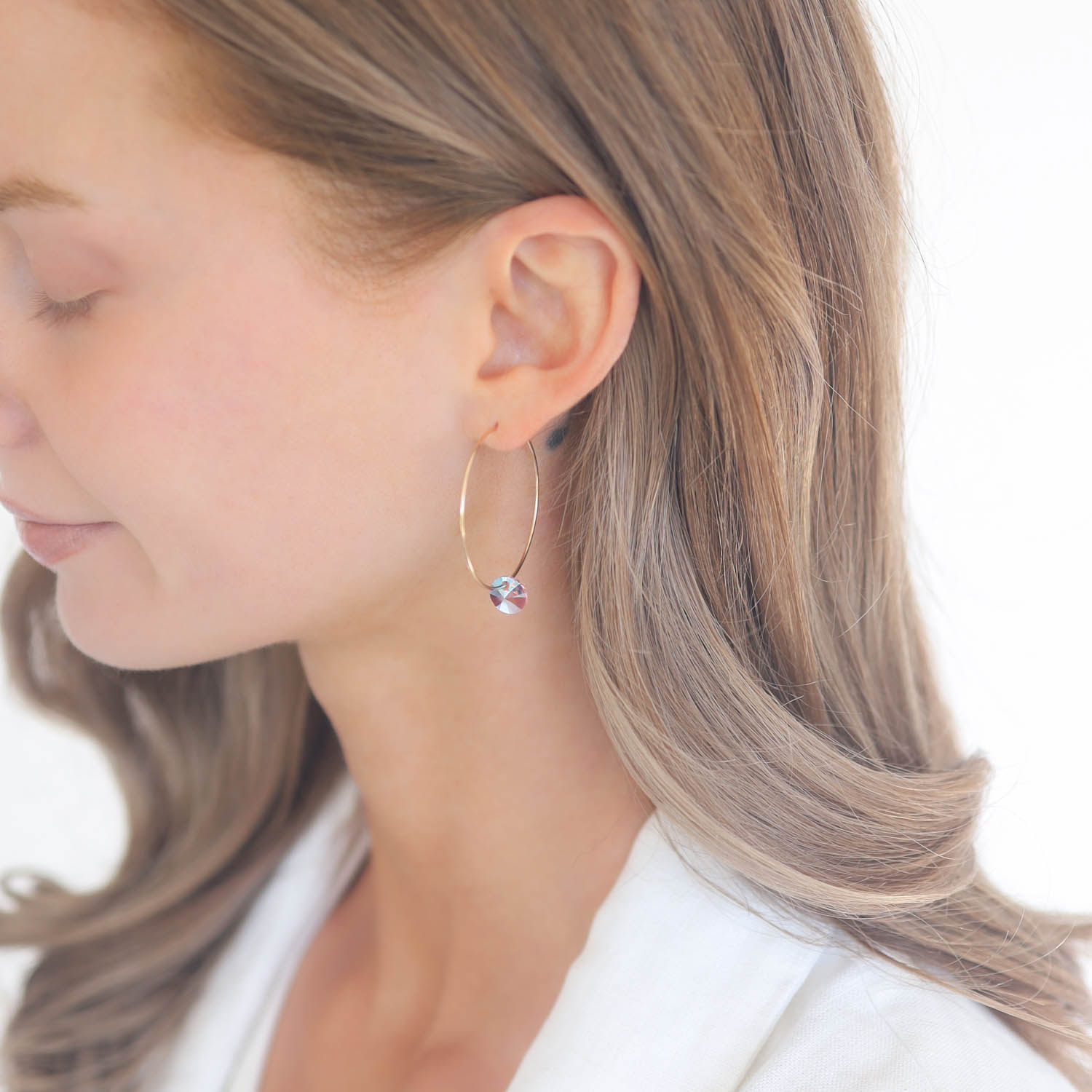 Abacus Row: Large Petal Earrings - Pink Rose