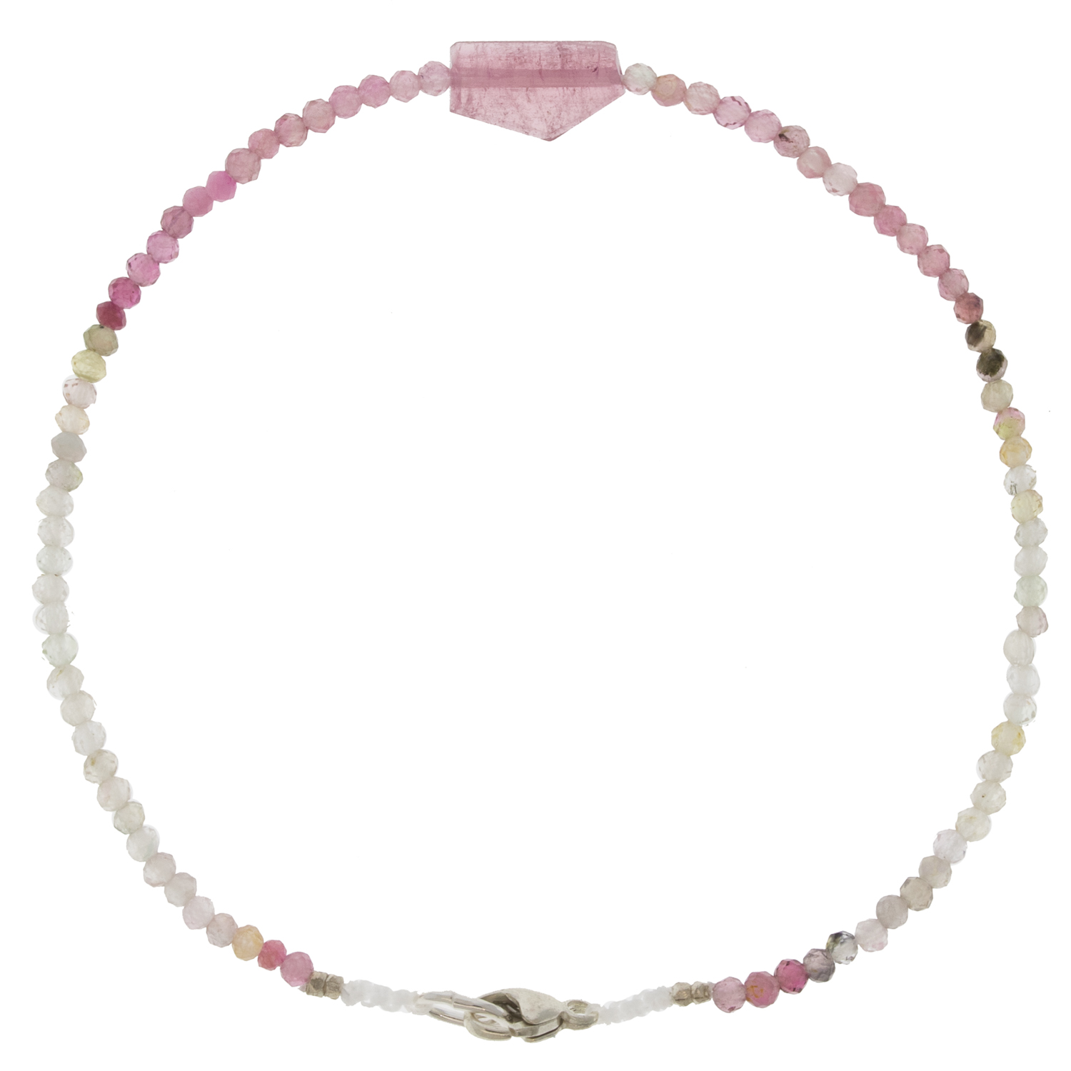 Margaret Solow: Bracelet, SS Clasp, Tourmaline w/ Trapezoid Center Stone