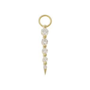 Three Stories Jewelry: Large Sari Dagger Charm, .23 TCW SINGLE