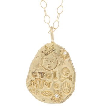Victoria Cunningham: 14K evolve (charm only), Measures 1" x 11/16" including bail