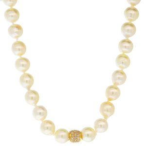 Dana Kellin Fine: Necklace, Yellow Cultured Pearl Stand, 14k & Diamonds