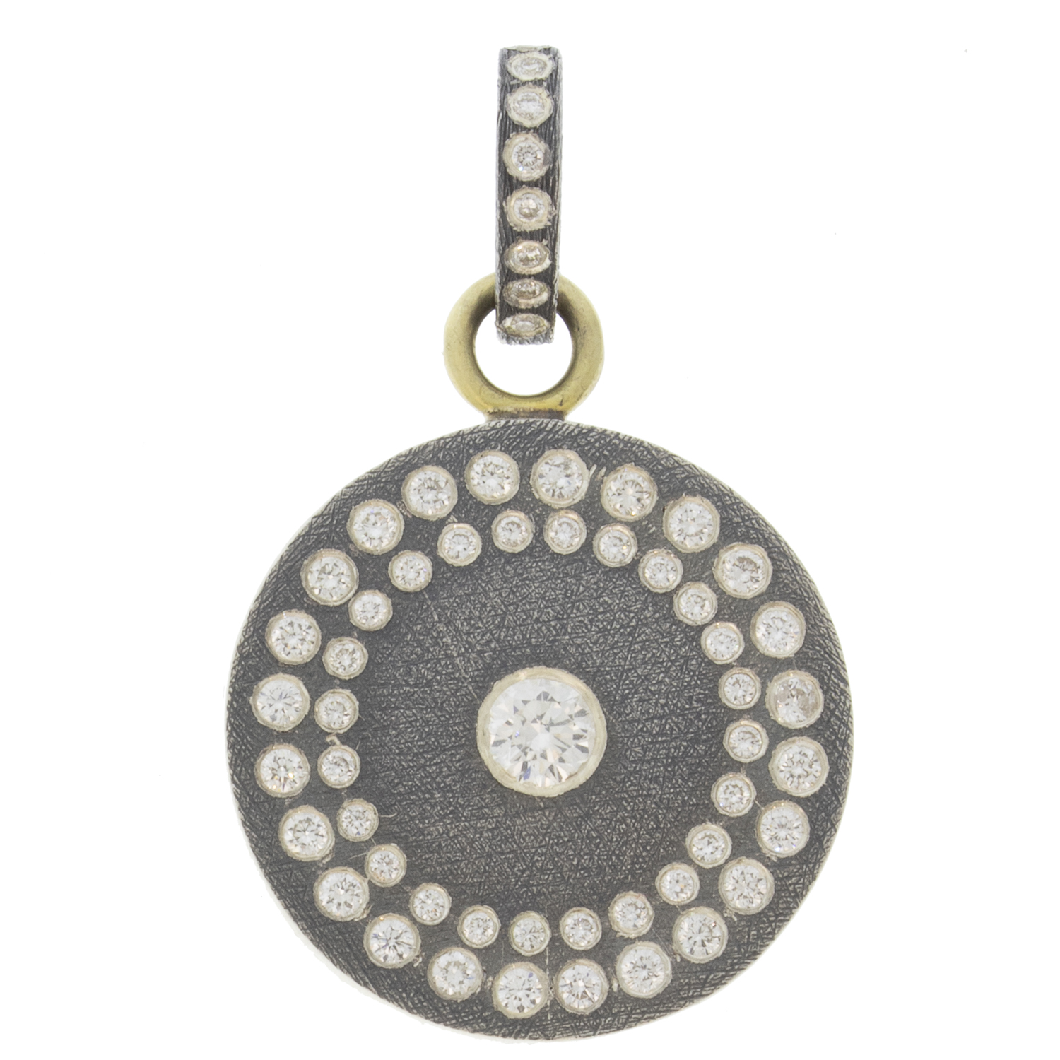 Rene Escobar Trunk Show:SS pendant set with 0.70CT in WH diamonds and SS bail.