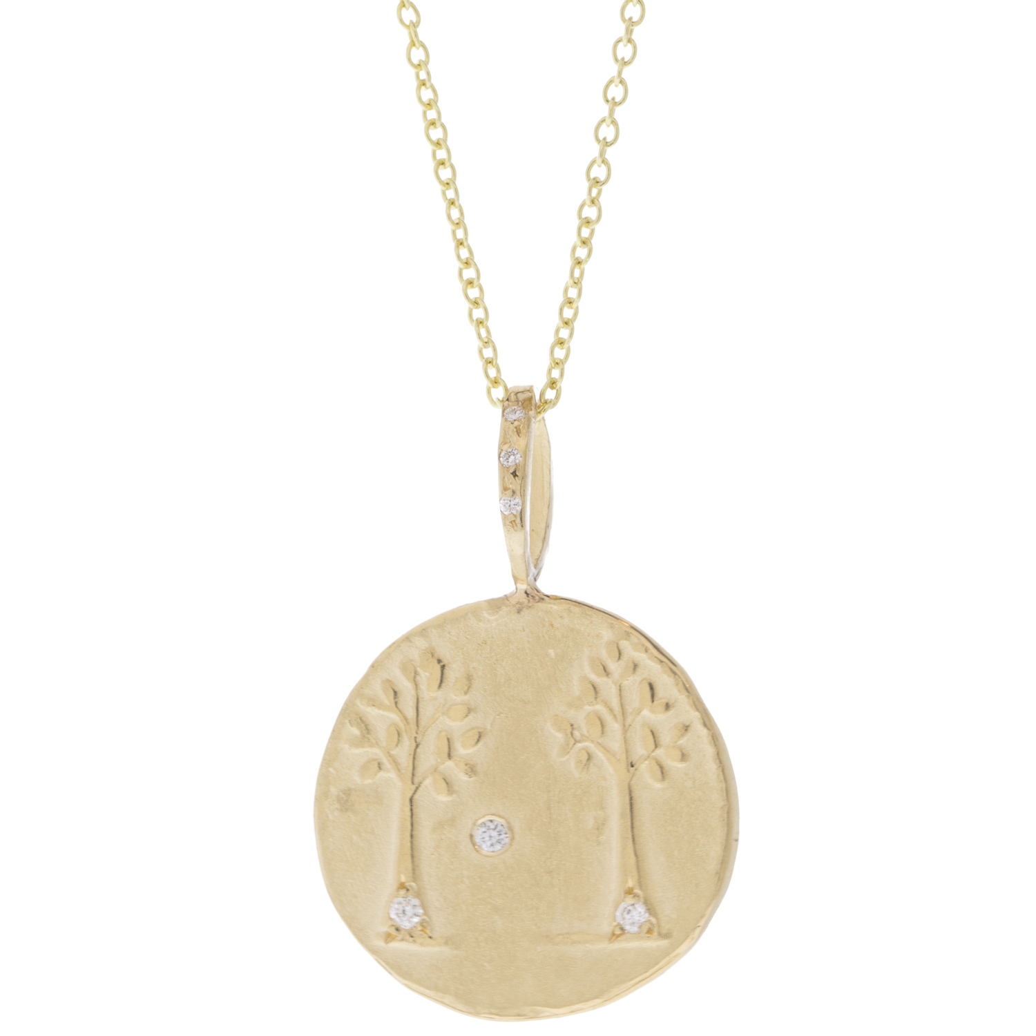 Robin Haley: Artifact Necklace, Life Partnership, 14k, Gold/Diam Bail, 16-18"