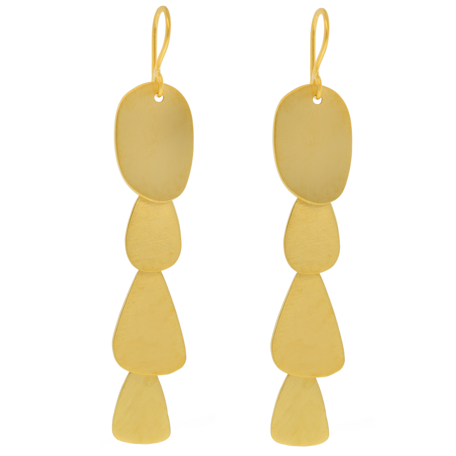 Jane Diaz: Abstract cascade earring, gold plate