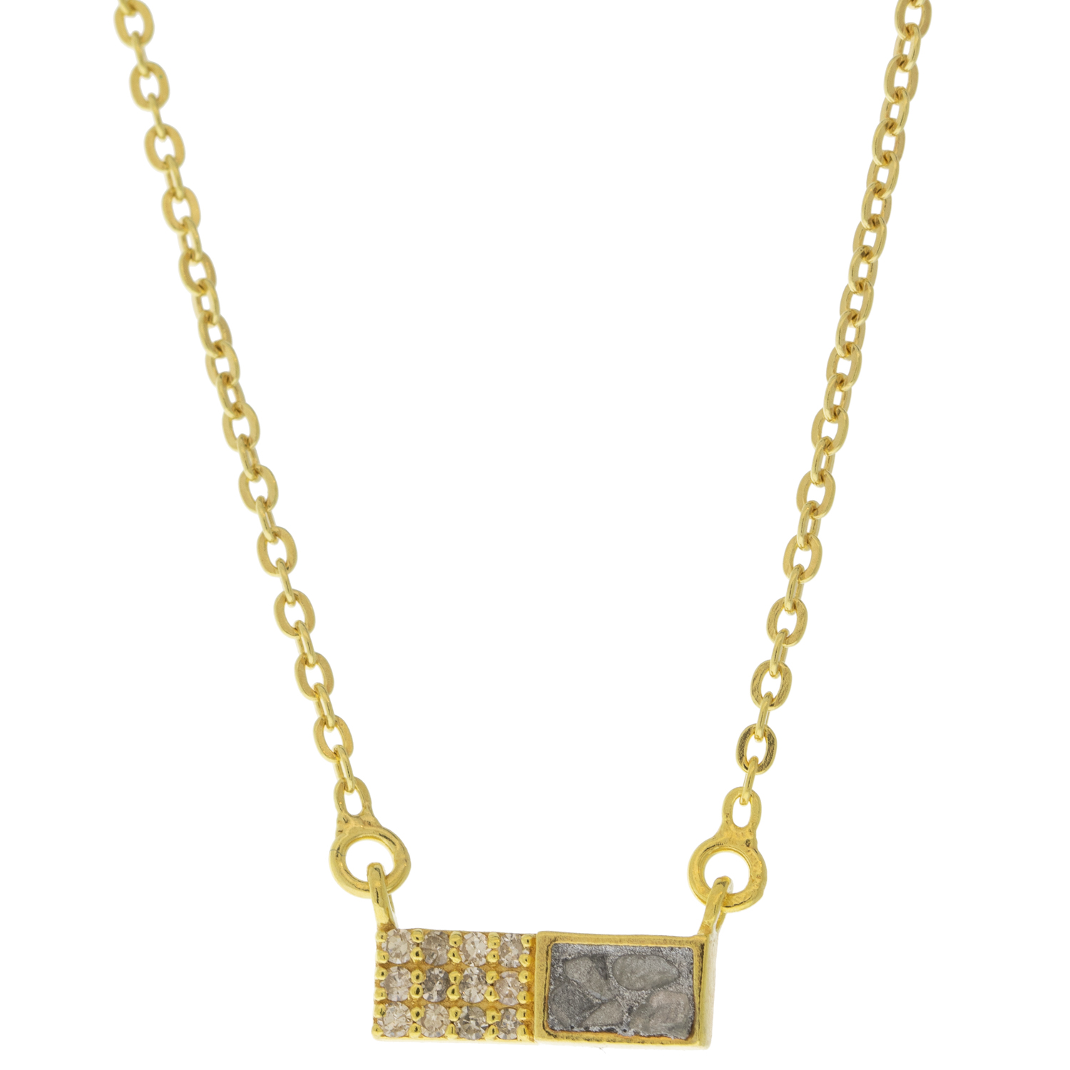 Shana Gulati:ALWAR Pendnat Sliced raw uncut diamonds, Silver Resin, Pave champagne diamonds, Vermeil 18K