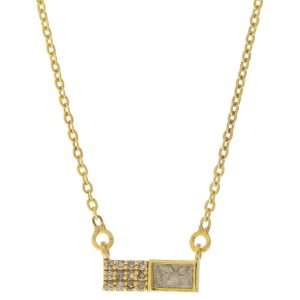 Shana Gulati:ALWAR Pendnat Sliced raw uncut diamonds, White Resin, Pave champagne diamonds, Vermeil 18K