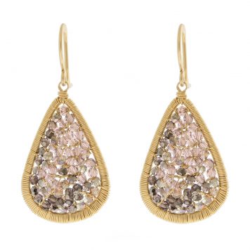 Dana Kellin:Earrings,Small triangle MAHOGANY mix dangle