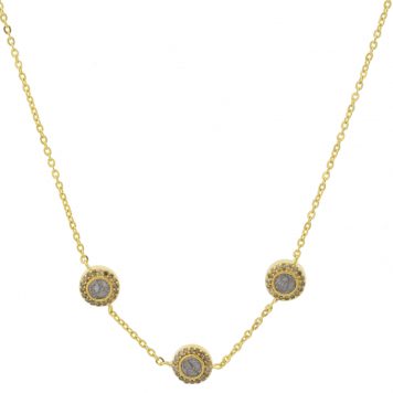 Shana Gulati:DAGNY station necklace Sliced raw uncut diamonds, Silver Resin, Pave champagne diamonds, Vermeil 18K