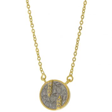 Shana Gulati:BATTICE Pendant necklaceSliced raw uncut diamonds, Silver Resin, Pave champagne diamonds, Vermeil 18K