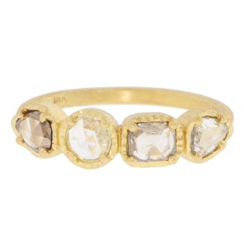 Yasuko Azuma: Ring, 0.84t  Diamond Quad Bezel, 18k YG, size 7