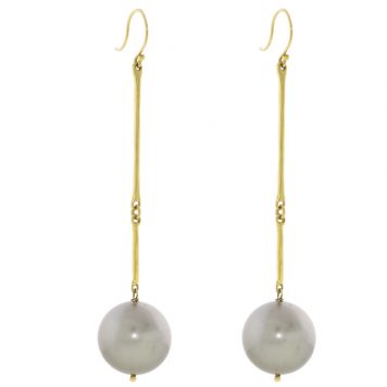 Ten Thousand Things: Tahitian Pearl Cast Line. Earring, 18k YG