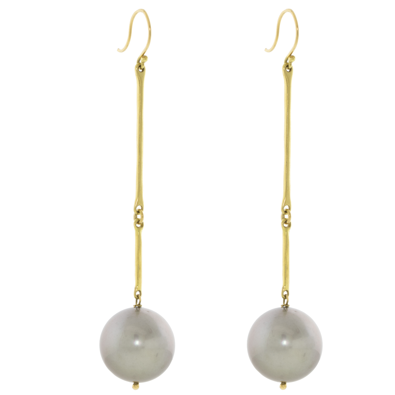 Ten Thousand Things: Tahitian Pearl Cast Line. Earring, 18k YG