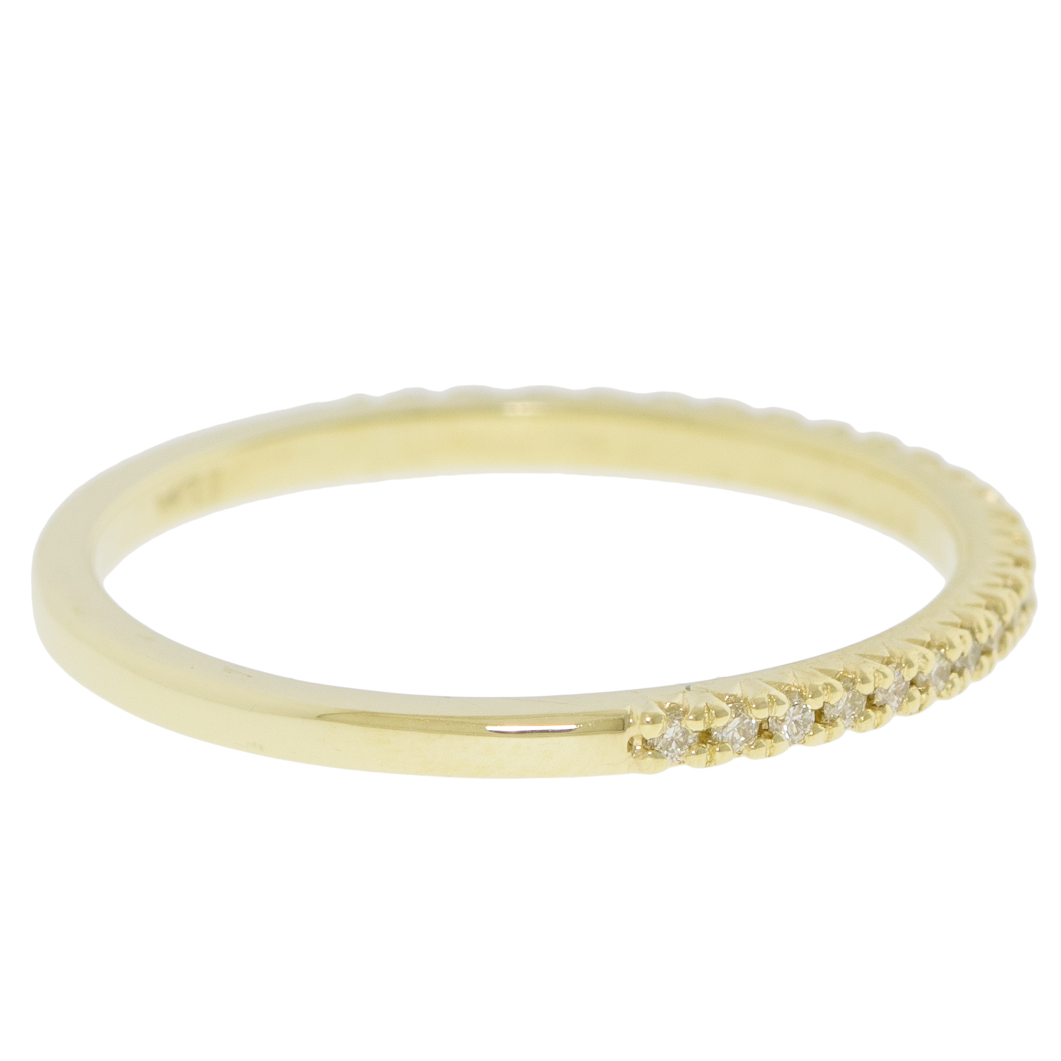 ILA: Half Odo Ring in Diamonds, 14k YG, 6.5