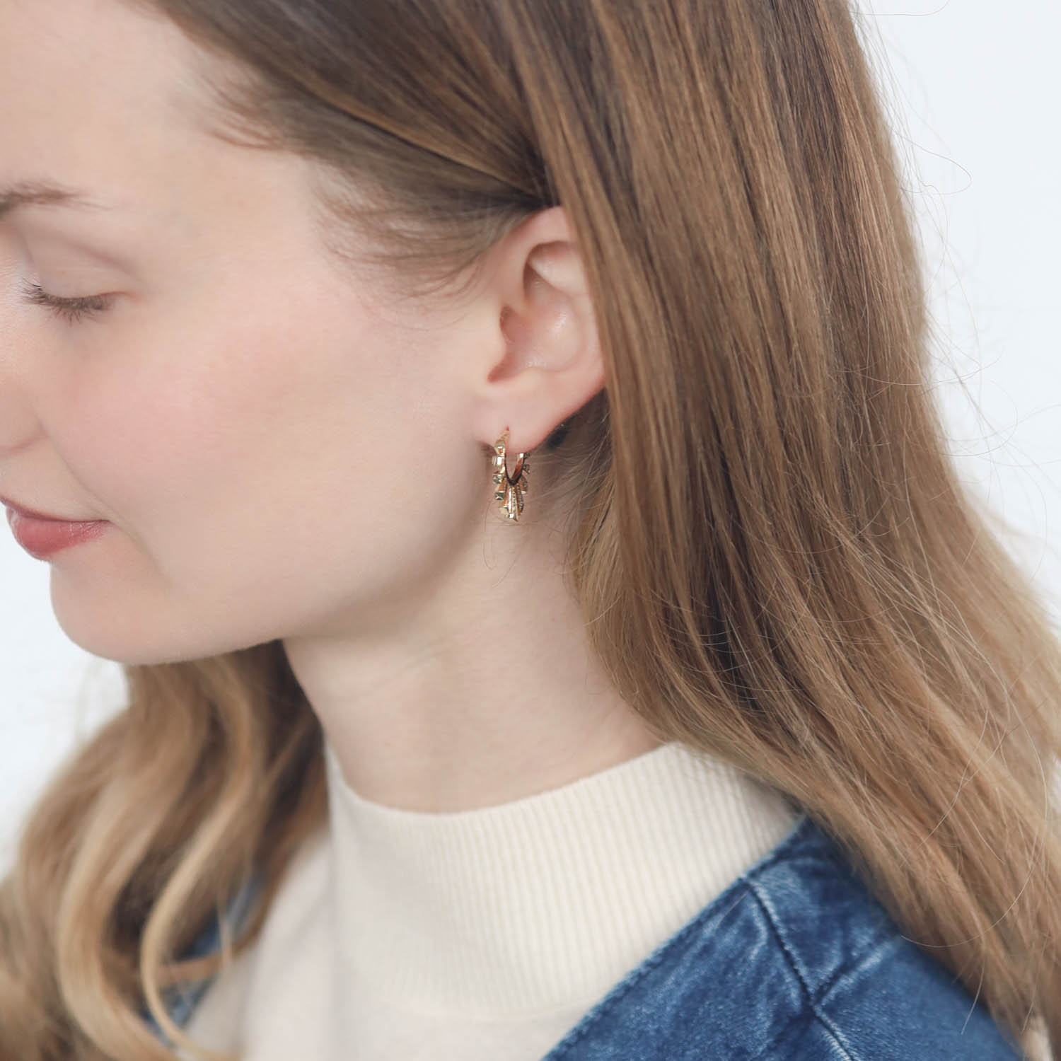 Celine Daoust: Earrings, Rising Diamond Double-sided Hoops, 14K YG, PAIR