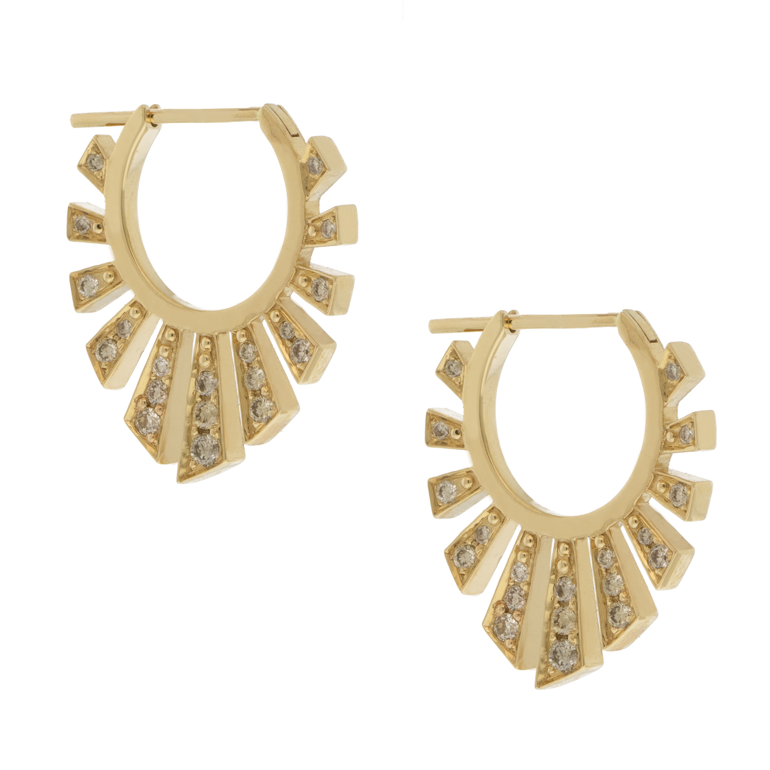 Celine Daoust: Earrings, Rising Diamond Double-sided Hoops, 14K YG, PAIR