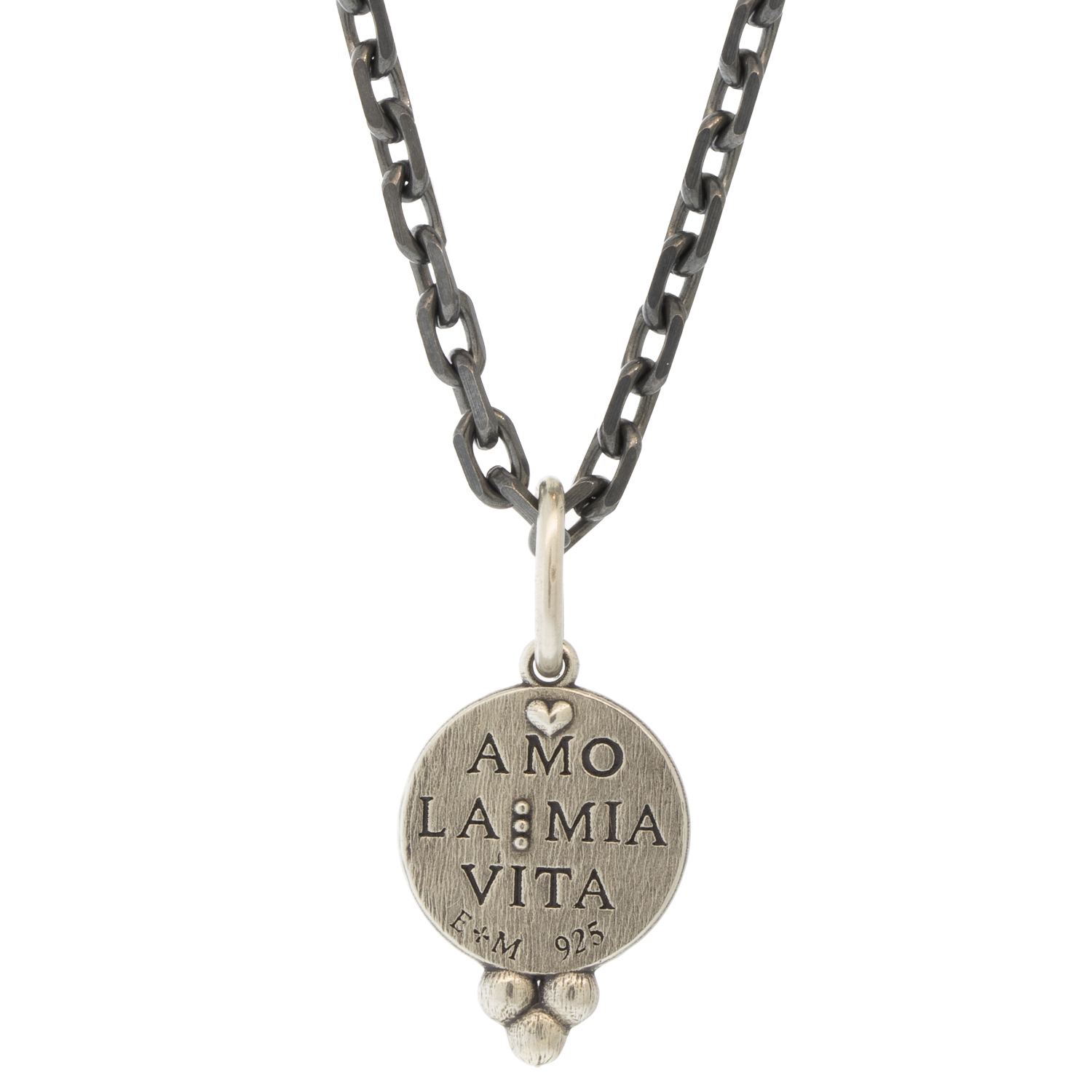 Erica Molinari Trunk show:ss / DIAsmall round tree of life charm - "i love my life" - .0075cts (3) granules