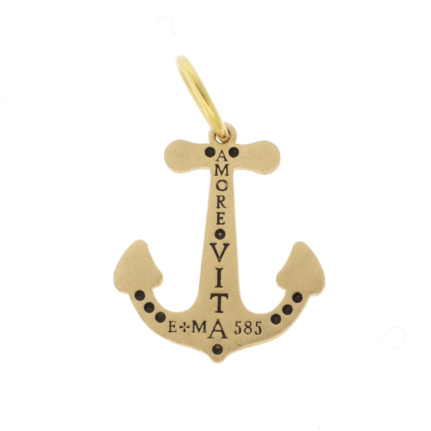 Erica Molinari: Charm, 14k YG Baby Anchor, .37ct Diamonds