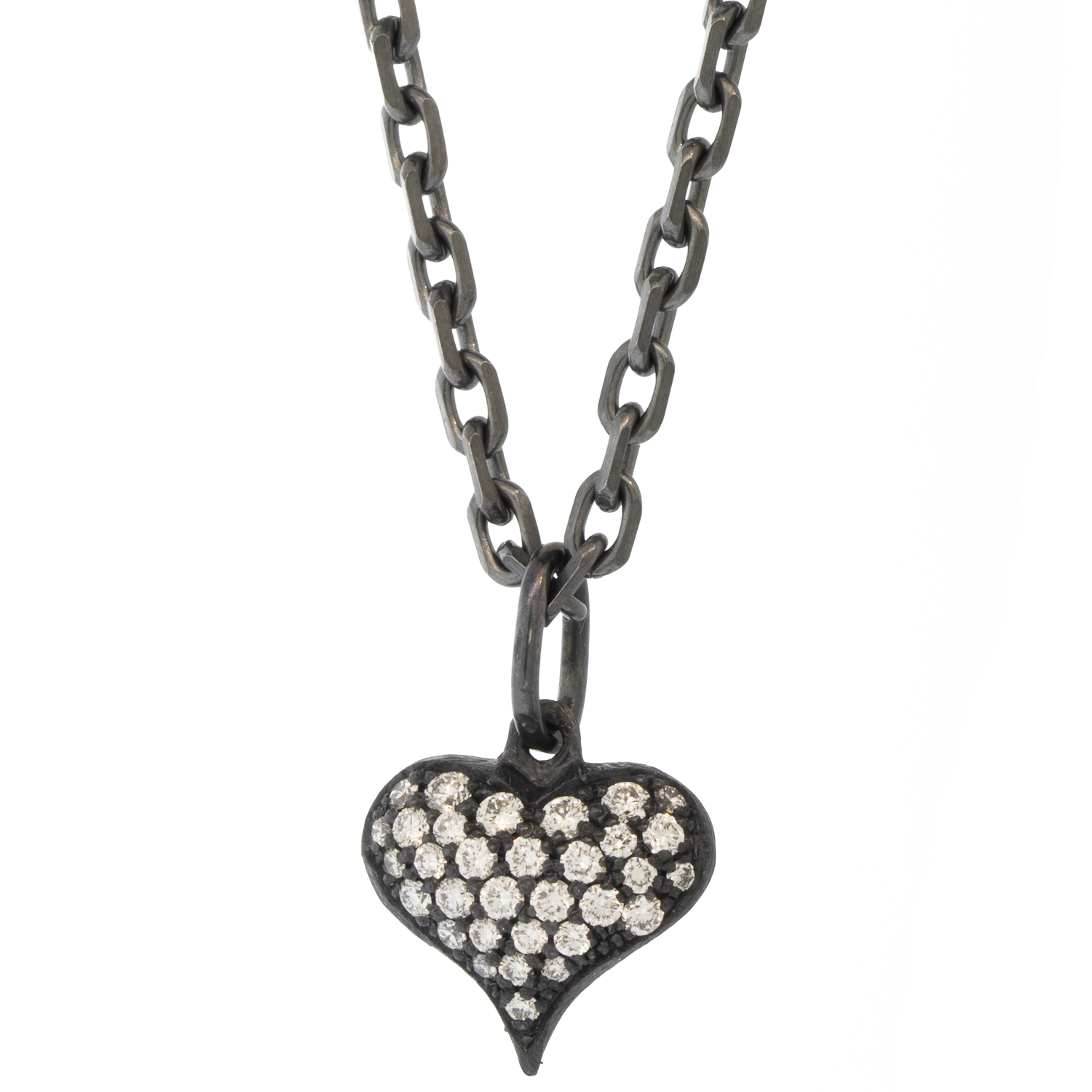 Erica Molinari : MEMO SS Large Puff Pave Diamond Heart .9cts