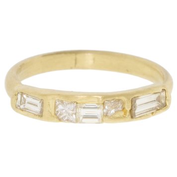 Atelier Narcé: 5 Diamond Ring, 14k YG, 0.62ct Diamonds, Size 6 1/4