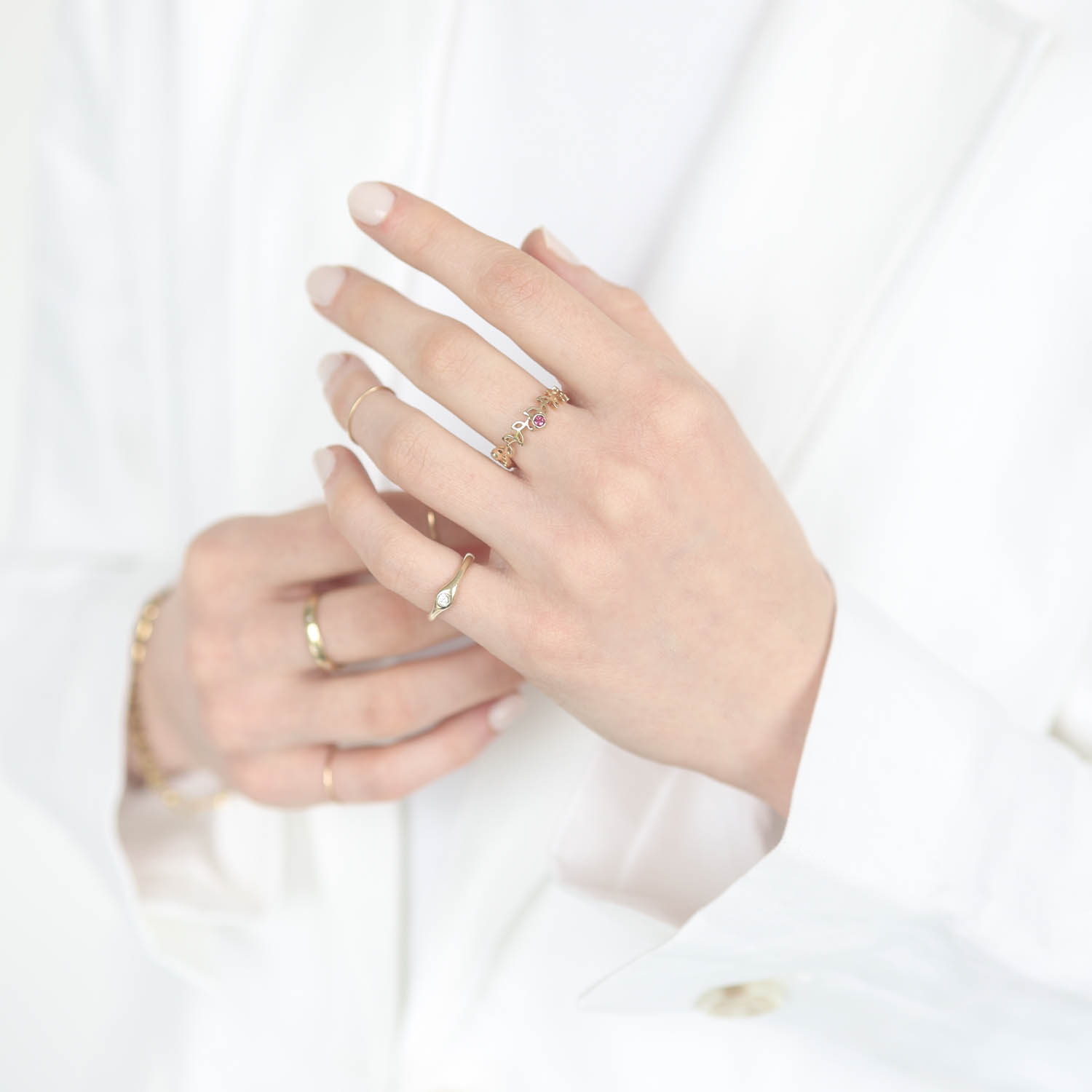 Dohee:Ring,BLUSH,Pink Tourmaline 14KYG