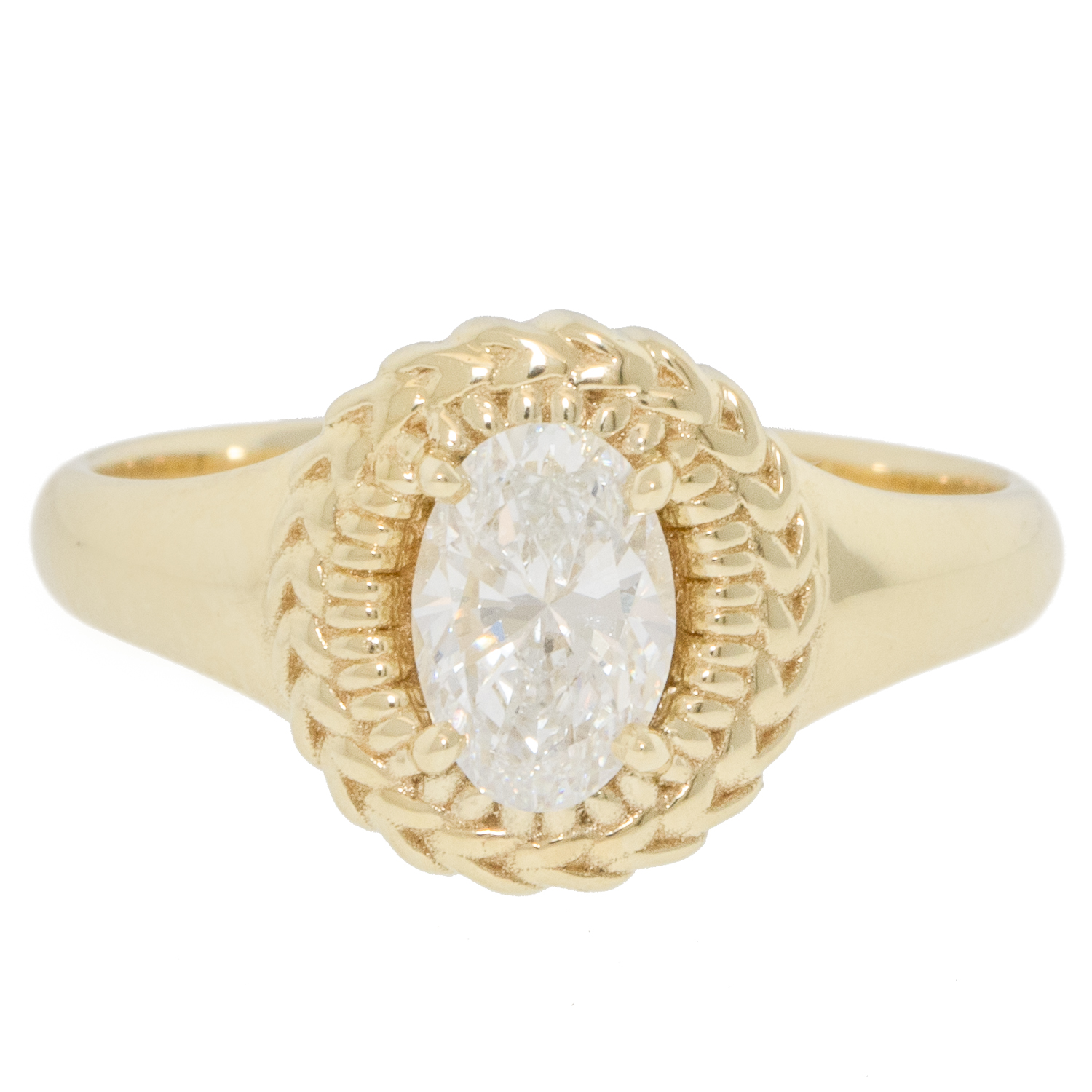 Twyla Dill: Nancianna Solitaire Diamond Ring, Lab Grown, 10k YG, Size 7 1/4