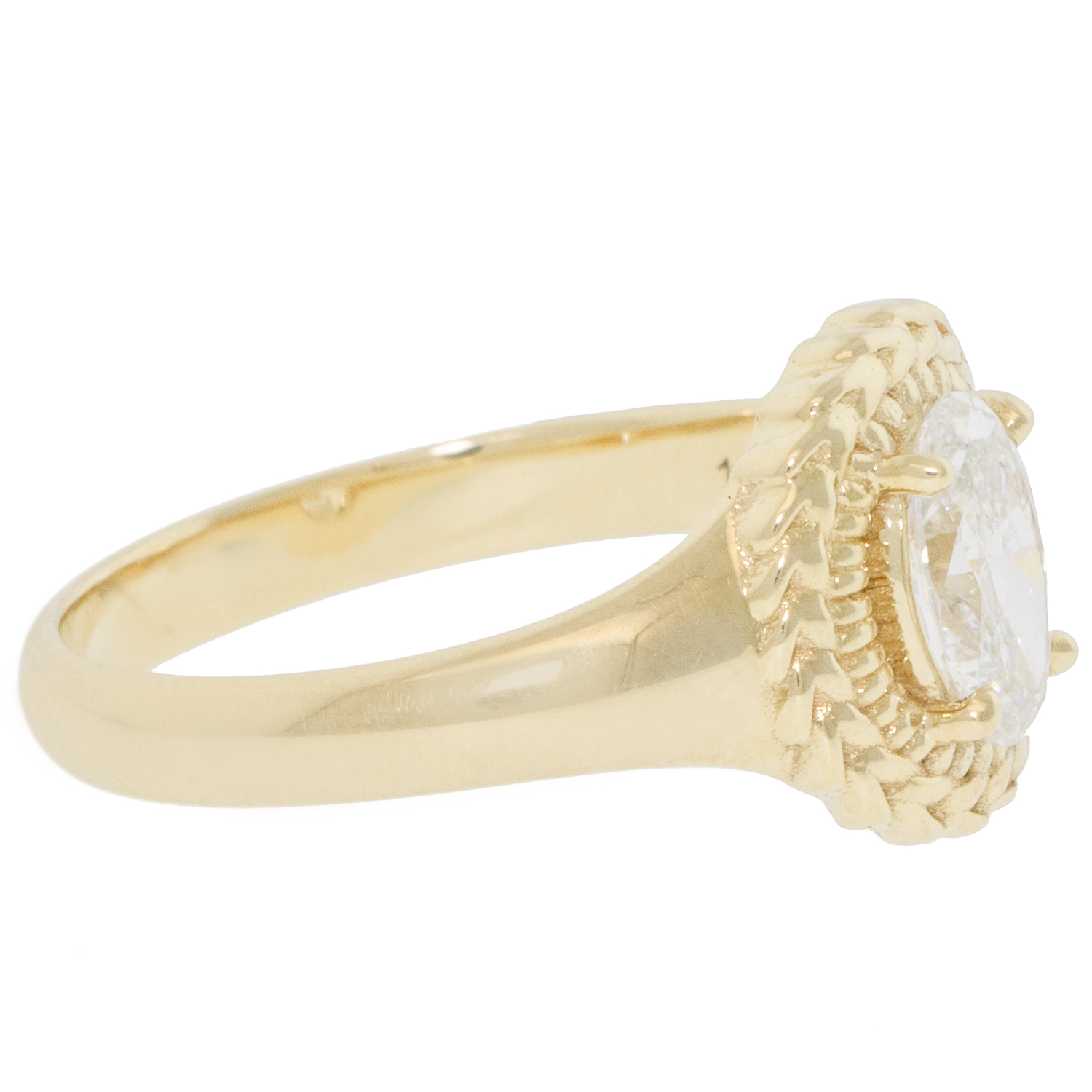 Twyla Dill: Nancianna Solitaire Diamond Ring, Lab Grown, 10k YG, Size 7 1/4