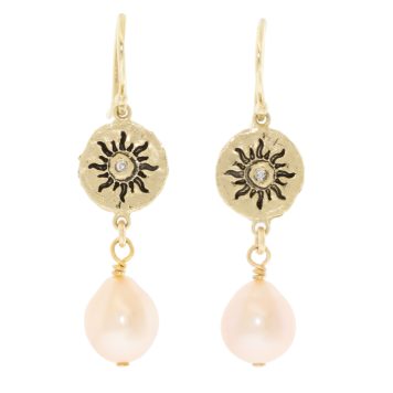 Victoria Cunningham Trunk Show: 14k sun goddess + pink pearl drops