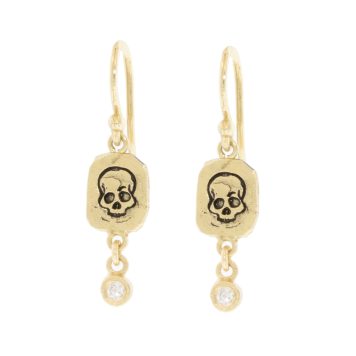 Victoria Cunningham Trunk Show: 14k baby skull + dia drops