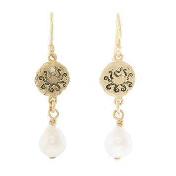 Victoria Cunningham Trunk Show: 14k octopus + pearl earrings