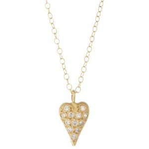 Victoria Cunningham: 14K large pave dia heart