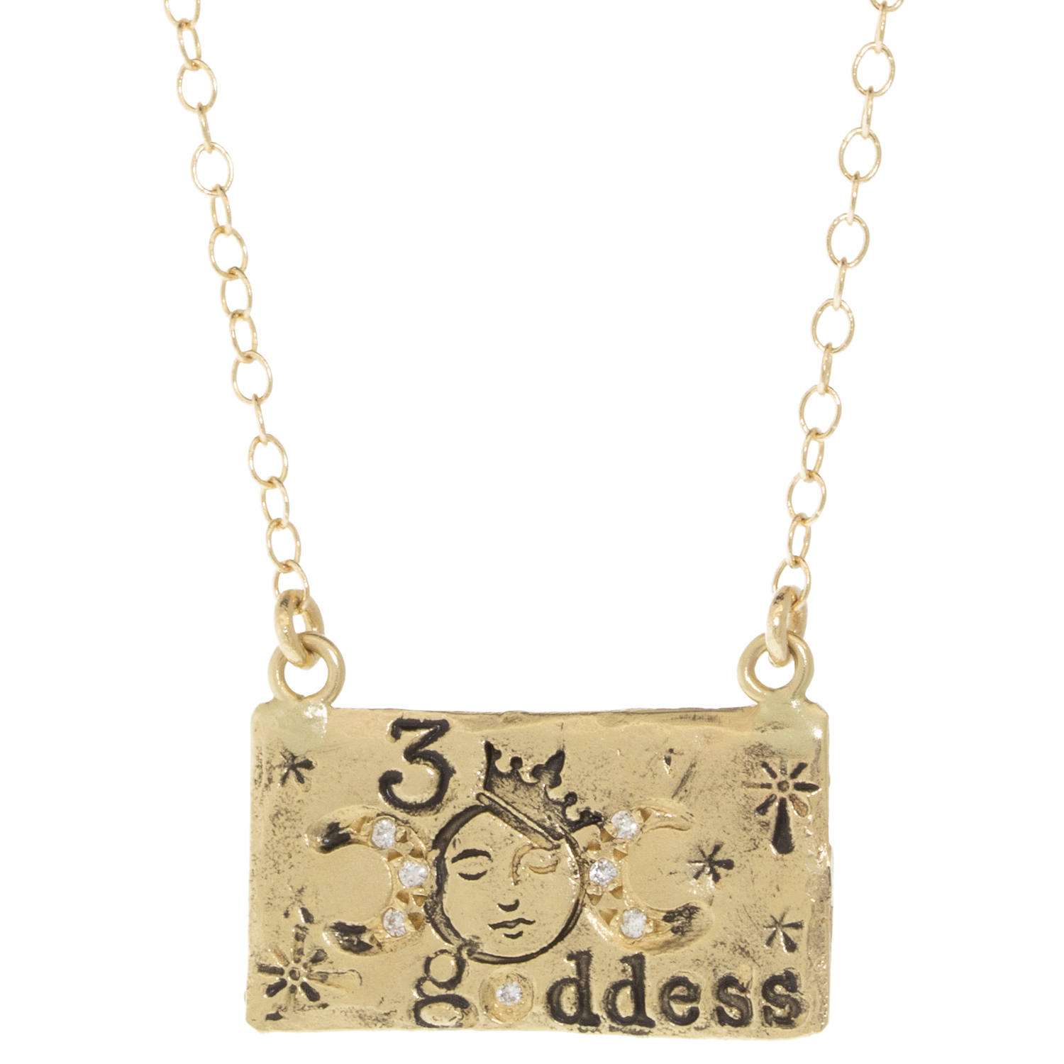 Victoria Cunningham Trunk Show:14k triple goddess Charm plus chain