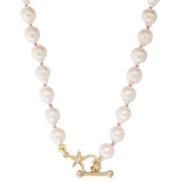 Victoria Cunningham Trunk Show:Beaded Necklace, small baroque pearls, DIA TOGGLE 16"