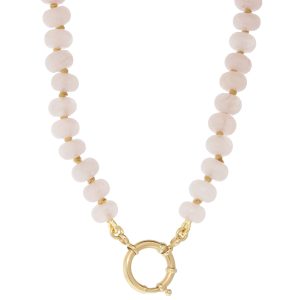 Victoria Cunningham:Beaded NecklaceSmall rose quartz,16"