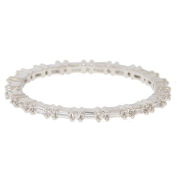 Tai: Silver Clear Tiny Baguette Ring - Size 7