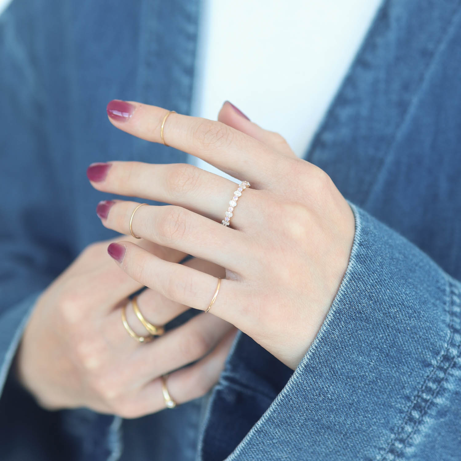 Tai: Multi Pink CZ Ring - Size 6