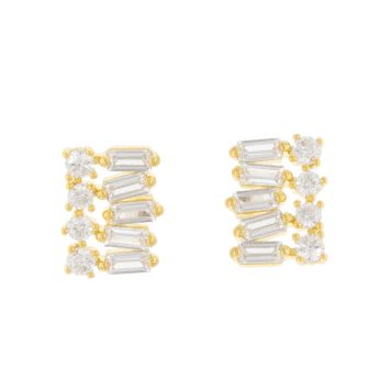Tai: Baguette and CZ Stacked Studs