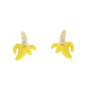 Tai: Enamel and CZ Banana Studs