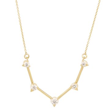 Three Stories Jewelry: NECKLACE, Sari 5 Graduated Diamonds