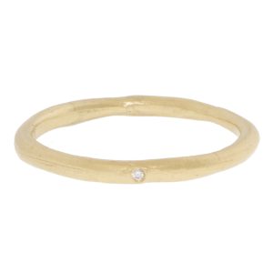 Victoria Cunningham Trunk show : Single diamond organic band,14K yellow gold