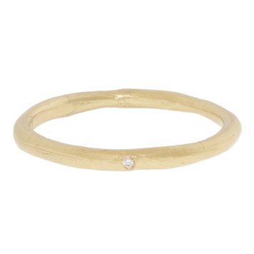 Victoria Cunningham Trunk show : Single diamond organic band,14K yellow gold