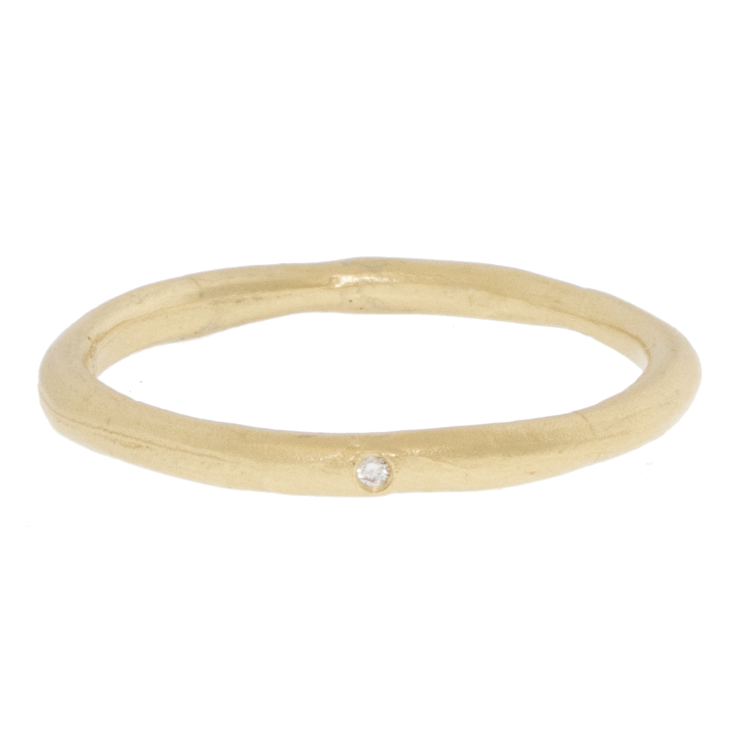 Victoria Cunningham Trunk show : Single diamond organic band,14K yellow gold