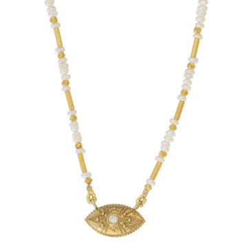 Lulu Designs: Ajna Necklace, White Pearl