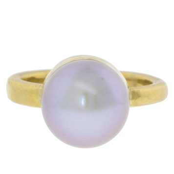 LuLu: Cleo Ring, Grey Pearl, Size 7