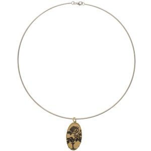 Anzu: Bicolor Choker, SS chain w/ GV Pendant - Rose Motif