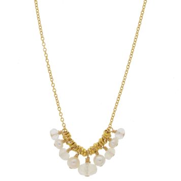 Dana Kellin: Necklace Gold Fill,small pearl cluster station